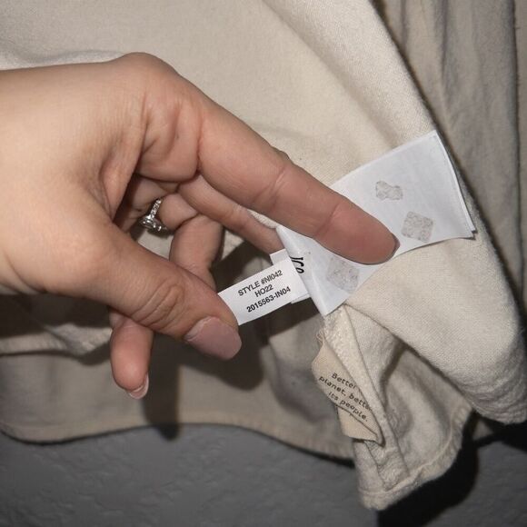 Madewell Cream Embroidered Flannel Mockneck Top Size Small - Picture 6 of 9